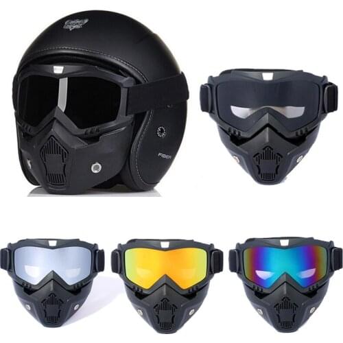 Men Women Ski Snowboard Mask Snowmobile Skiing Goggles Windproof Motocross Glasses Safety Goggles with Detachable Mouth Filter