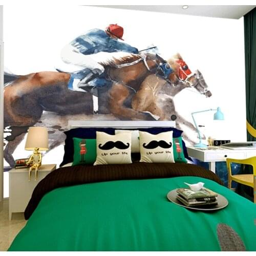 Custom Any Size Horse Racing Wall Mural Wallpaper For Living Room Photo Wallpaper Wall Papers Home Decor Papel De Parede 3D W