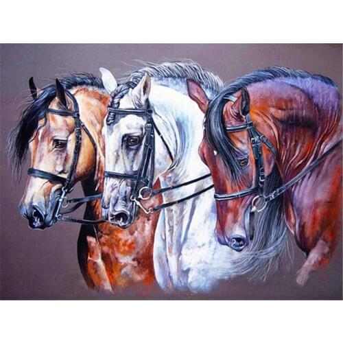 Animal Horse DIY 11CT Embroidery Cross Stitch Kits Craft Needlework Set Cotton Thread Printed Canvas Home Decoration Hot Sale