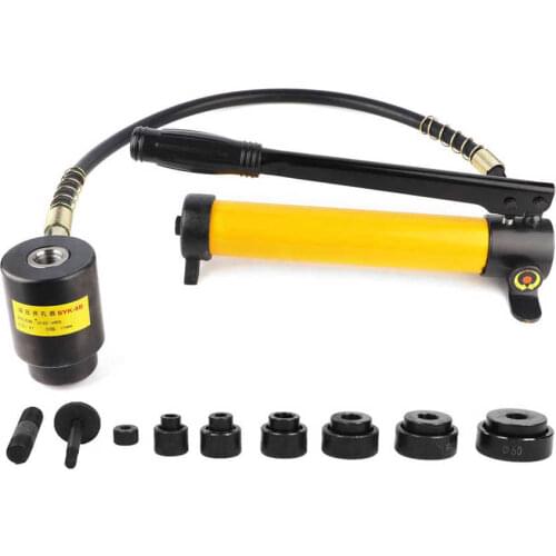 SYK-8B Hydraulic Knockout Punch Hole Kit 22~60mm Stainless Steel Hole Opener Kit with 6 Die Knockout Driver