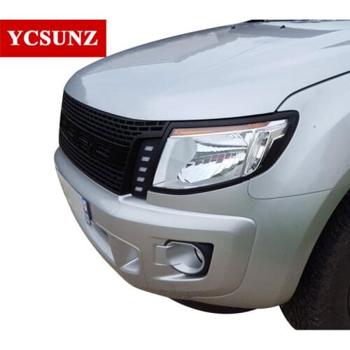 Head Lights Covers Lamp Trim For Ford Ranger 2012 2013 2014 T6
