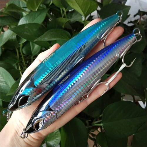 NOEBY 2PCS Sea Fishing Lure Stickbait NBL9494 Pencil Lure Top Water 160mm 58g GT Fishing Saltwater Stick Artificial Bait