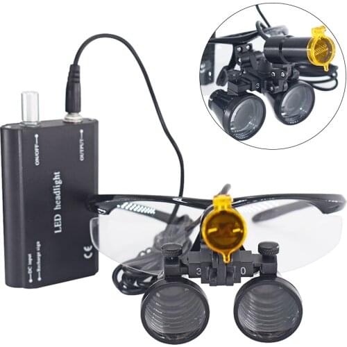 NEW type Dental Loupes With LED light 3.5X 420mm Dental Magnifier Optical Glass Surgical Loupes