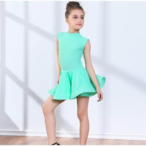 Latin salsa dresses girl dance for competition kids girls children skirts cha cha dance dress child professional dance costumes