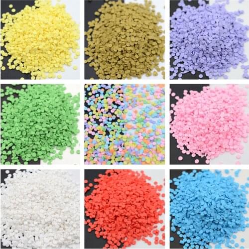50g Polymer Soft Clay Round Slice Fake Sprinkles for Crafts Cake Nail Art Decoration DIY Slime Filler Tiny Cute Klei Accessories