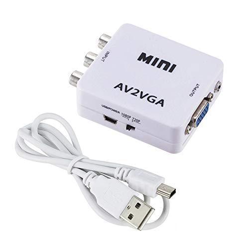 Mini HD AV2VGA Video Converter Convertor Box AV RCA CVBS to VGA Video Converter Conversor with 3.5mm Audio to PC HDTV Converter
