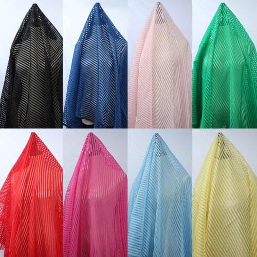Transparent Stripes Organza Fabric for Dress Making 150cm Wide By Yard