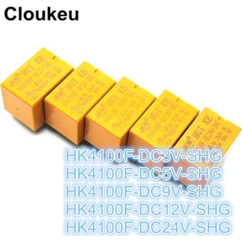 2Pcs Relay DIP6 HK4100F- DC3V DC5V DC9V DC12V DC24V -SHG 3V 5V 9V 12V 24V 3A