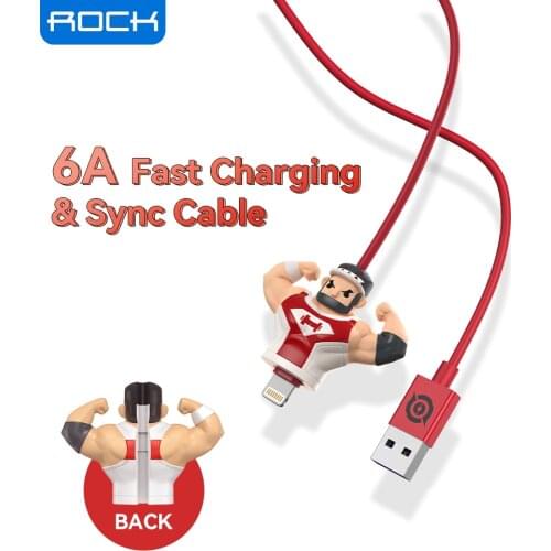 ROCK 66W Detachable USB Type C Cable For Huawei Xiaomi Fast Charging Data Wire Cord for iPhone 11 Pro iPad Cartoon Cable