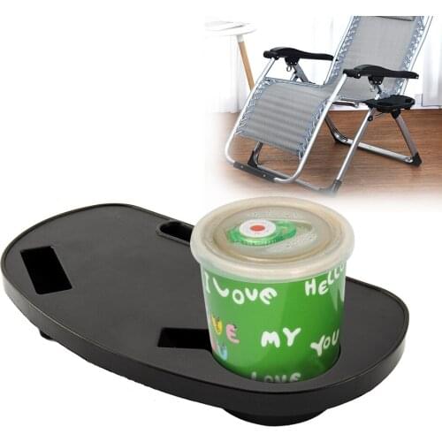 Folding Chair Tray Outdoor Garden Beach Chair Cup Holder Breakfast Tray for Camping Recliner Tray Chair Side Tray Drink Holder