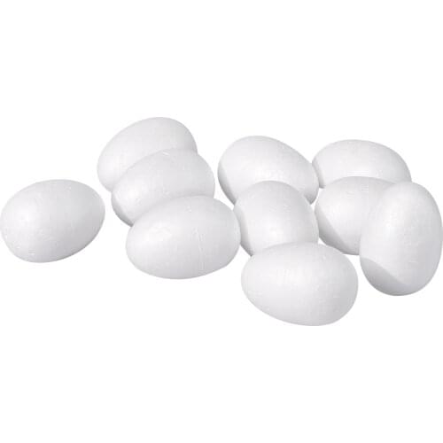 Uxcell 10Pcs White Egg Foam Ball 1.9" x 2.6" Polystyrene Solid Balls for Eggs Decoration, Crafts and Handmade