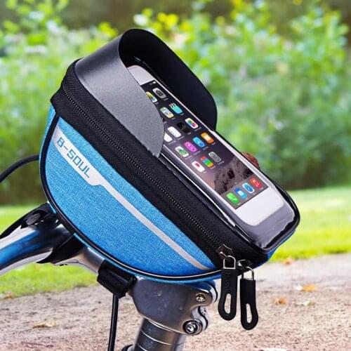 Bike Phone Holder Polyester Mountain Bike Waterproof Bag Touchscreen Cell Phone Stand Waterproof Smart Mobile Cycling Accessory