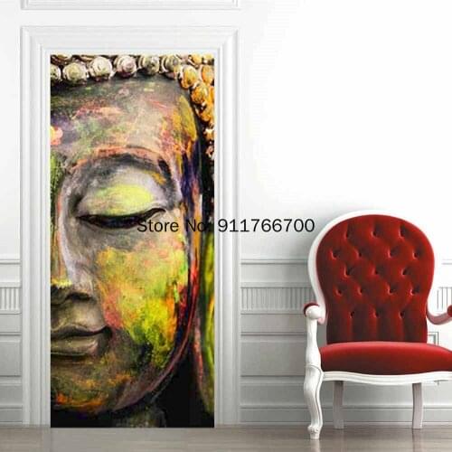 Vinyl Roll Contact Paper Doors Cabinet Desktop Modern Furniture Decorative Buddha Door Wallpaper Adhesive Sticker Waterproof