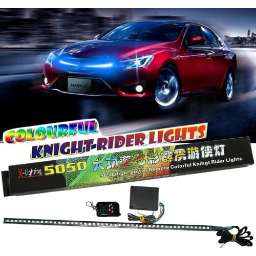 YSY 7 color RGB 147 Modes Strobe Scanner Strip Wireless Remote Control Super bright 12V 5050 48 LED Knight Rider Warning Light