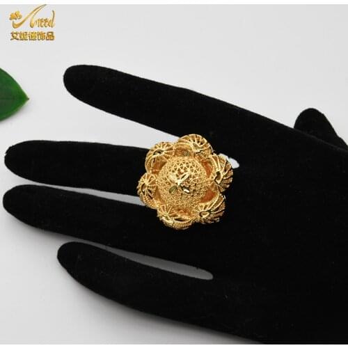 ANIID Gold Ring For Women Jewelry Ethiopian Dubai Adjustable Bride Afghan African Morocco Luxury Indian Brazilian Female