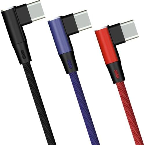 1m USB Type C 90 Degree Fast Charging Usb c Cable Data Cord Charger usb-c for Samsung Galaxy S9 S10 Plus For Xiaomi Mi8 6