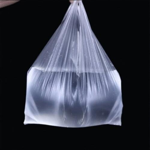 100Pcs Portable Transparent Bags Supermarket Plastic Bags With Handle Shopping Bag Food Packaging Bag 15-26cm/20-30cm/24-37cm