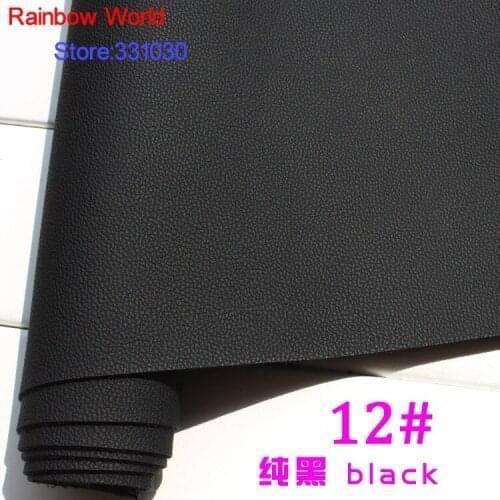12# black Micro Lychee Pattren high quality 1.2mm thick PU Leather fabric for DIY cars table bags bed material (140*500cm)