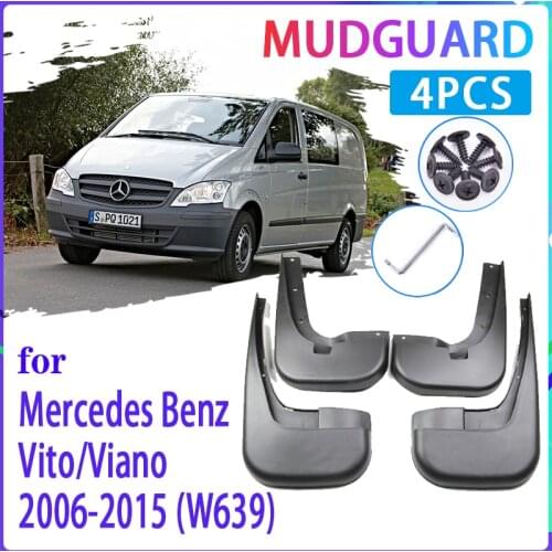 4 PCS Car Mud Flaps for Mercedes Benz Vito Viano 2006~2015 W639 Mudguard Splash Guards Fender Mudflaps Auto Accessories