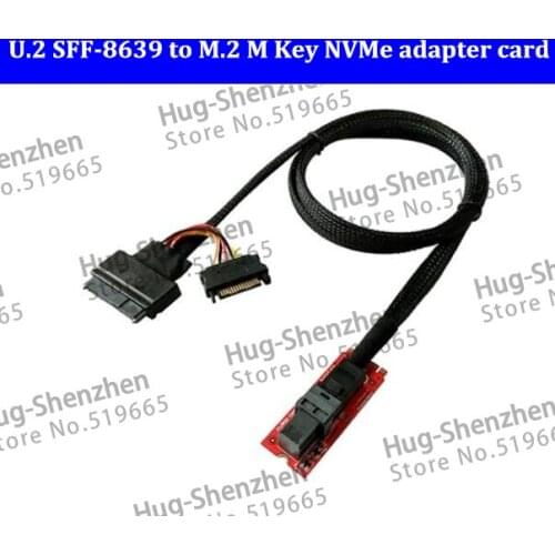 M.2 NVMe to U.2 SFF-8639 Adapter card PCI-E X4 Converter Mini SAS to M.2 M-Key NVMe Adapter with SFF-8639 cable