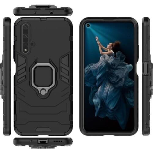 Armor PC Cover Finger Ring Holder Phone Case For Huawei P10 Lite Plus P20 P30 P40 Pro Lite P40 Lite E Mate 10 20 30 Lite Pro