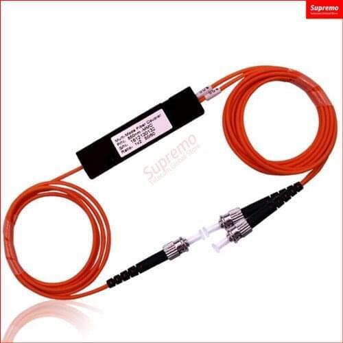 Free Shipping Multimode Fiber Optic Splitter 850/1350nm 62.5/125 MM 50/50 Coupling Ratio ST/UPC 1X2 FBT Coupler