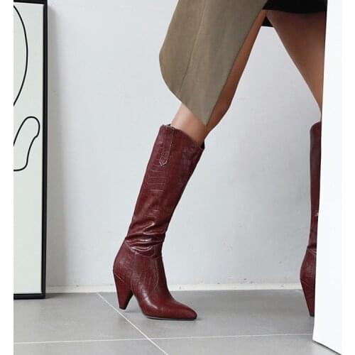 British style Martin boots, middle cone, high heel, pointed head, fashionable European goods, spring and autumn single boots, wo