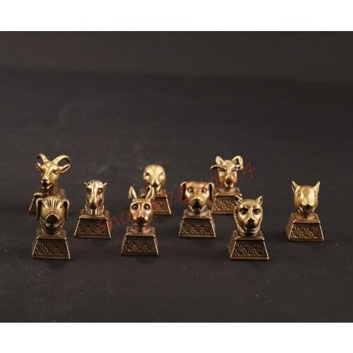 Solid pure brass, Chinese zodiac, small seal, exquisite handicraft Trinket
