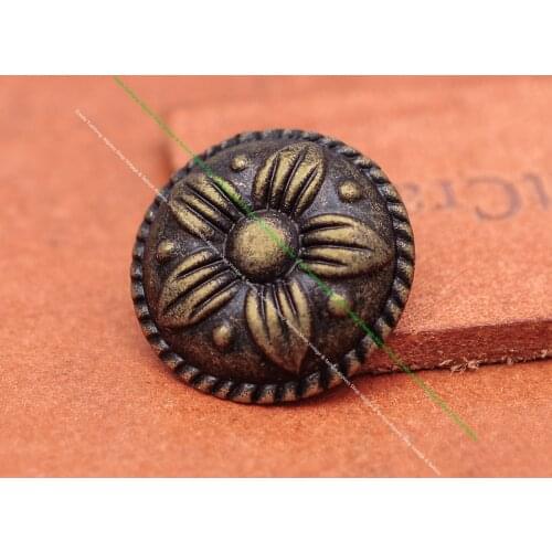 10PC 21mm Antique Black Brass Plated Flower Leathercraft Belt Leather Case Horse Saddle Tack Concho Button Rivet Stud Rivetback
