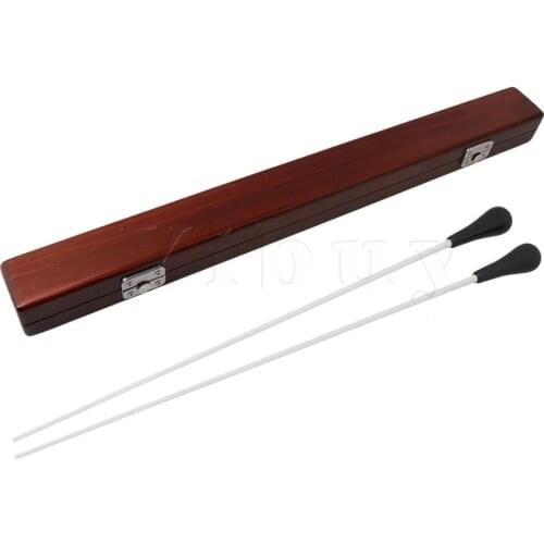 Yibuy 2x Orchestra Baton 14.96 Inch with Wood Music Baton Case