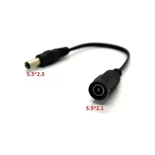 DHL free. 400pcs 5.5mm / 2.1mm TO 5.5mm / 2.5mm DC Plug adapter Conversion Cable. 5.5*2.1 feMale to 5.5*2.5 male
