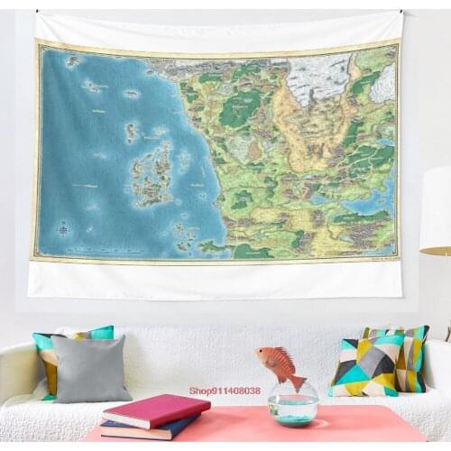 Faer%C3%BBn map tapestry Wall Tapestry Wall Hanging Wall Decor Bedspread Wall Art Coverlet Bedding Curtain Personalized Table
