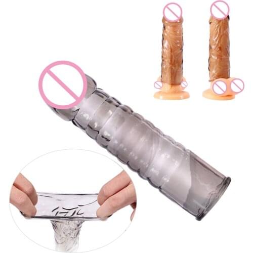 Sex Products Reusable Condom Penis Sleeve For Men Extender Sleeve No Vibrator Erotic Sex Toys For Woman Men Sex Shop