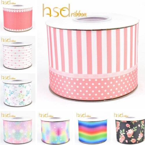 HSDRibbon 16MM 22MM 25MM 38MM 50MM 75mm HT Grosgrain Ribbon 50Yards/Roll