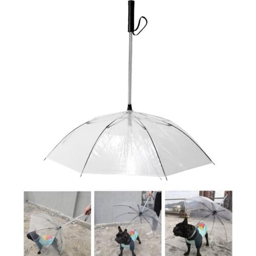 Dog Umbrella Leash Creative LED Stick Rainproof Snowproof Walking Dog Doggy Umbrella Leash Supplies
