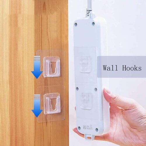 10/20pcs Transparent Adhesive Wall Hooks Strong Hooks Suction Cup Sucker Wall Hook Storage Holder Kitchen Seamless Hanging Hook