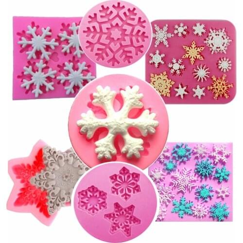 Kitchen Accessories Snowflake Cooking Tools Cake Decorating Silicone Mold Foe Baking Fondant Sugar Eid Craft Pastry Candy