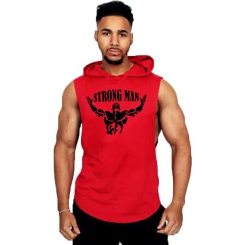 Strong Man New fashion cotton hoodie shirts tank top men Fitness shirt mens singlet Bodybuilding workout gym vest fitness men