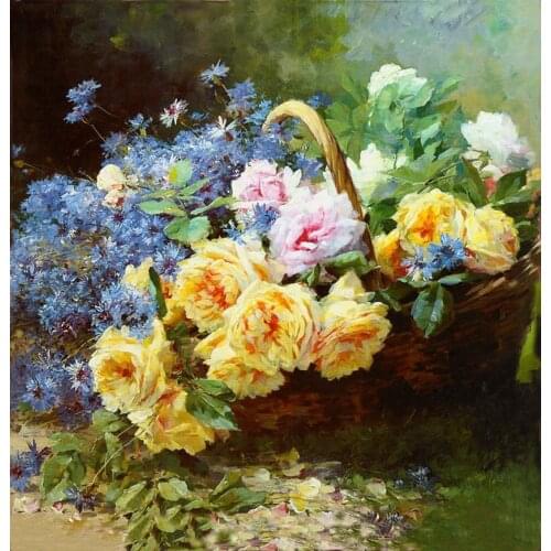 Needlework Crafts Flower Basket 14CT Counted Unprinted For Embroidery DIY Set Quality Colorful Flowers Cross Stitch Kits Art