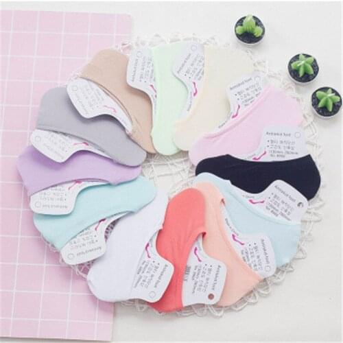 2 Pairs Breathable Ultra Thin Short Socks Women Lovely Summer Candy Color Invisible Liner Anti-skid Low Cute Boat Socks Soxes