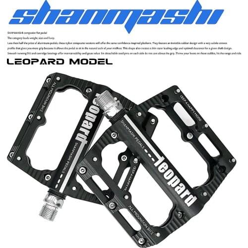 2021 new leoprard mountain bike pedal CNC hollow aluminum alloy wide DH pedal anti-slip bicycle bearing pedal bicycle accessorie