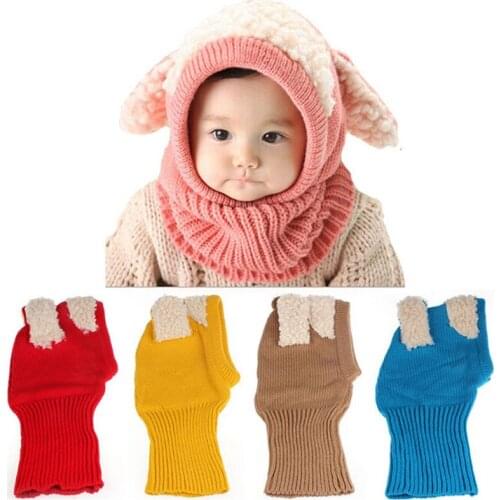 2018 New High Quality Coif Hood Scarf Caps Winter Baby Hats Kids Girls Boys Warm Woolen Coif Hood Scarf Caps Free Shipping
