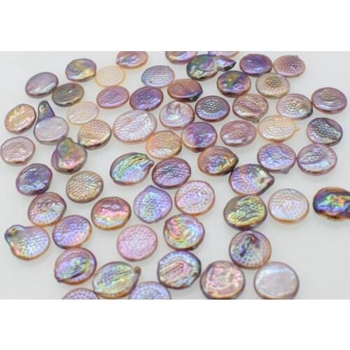 One pcs freshwater pearl pink purple coin 14-15mm loose beads nature beads for making jewelry necklace FPPJ wholesale