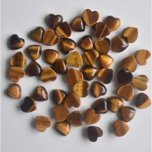 Wholesale 30pcs/lot Fashion good quality natural tiger eye stone heart shape cab cabochons beads for jewelry making 10mm free