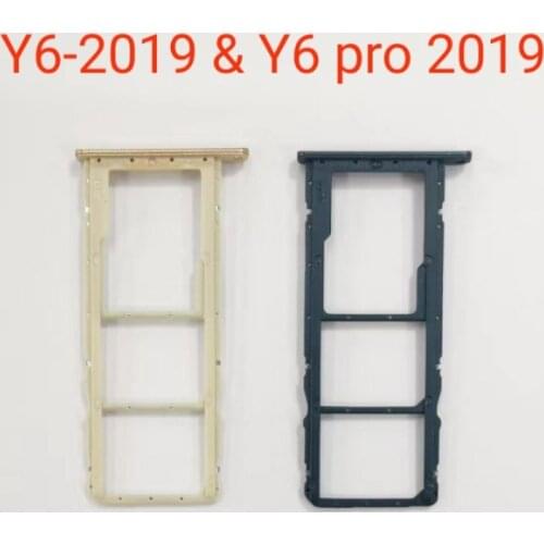 MIXUEWEIQI Original For huawei Y6 2019 Sim Tray Micro SD Card Holder Slot Parts Sim Card For huawei Y6 Pro 2019 Adapter 3 color