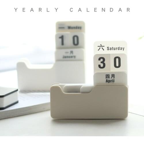 PP Perpetual Calendar Desktop DIY Calendar Cute Art Crafts Home Office School Desk Decoration Plan Exam Countdown Creative Gift