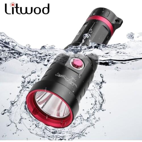 Led Diving Flashlight Torch Waterproof Underwater 150M 3800LM Powerful Lamp by 26650 18650 Battery XPH70.2 Bulbs Lantern Litwod
