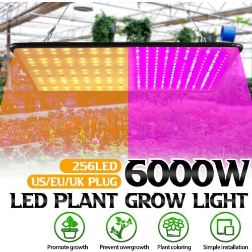 6000W LED Grow Light Panel Full Spectrum Phyto Lamp 256 LED Grow Lamp AC85-265V For Indoor Grow Tent Plants Growth Light