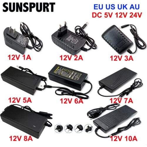 DC 5V 12V 24V lighting transformer AC 110V 220V switching power supply 1A 2A 3A 5A 6A 8A 10A LED power adapter for CCTV LED lamp