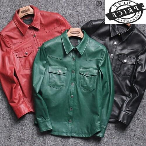 Quality Genuine High Leather Jacket Men 100% Goatskin Leather Coat Casual Mens Clothing Spring Autumn 2021 Hommes Veste